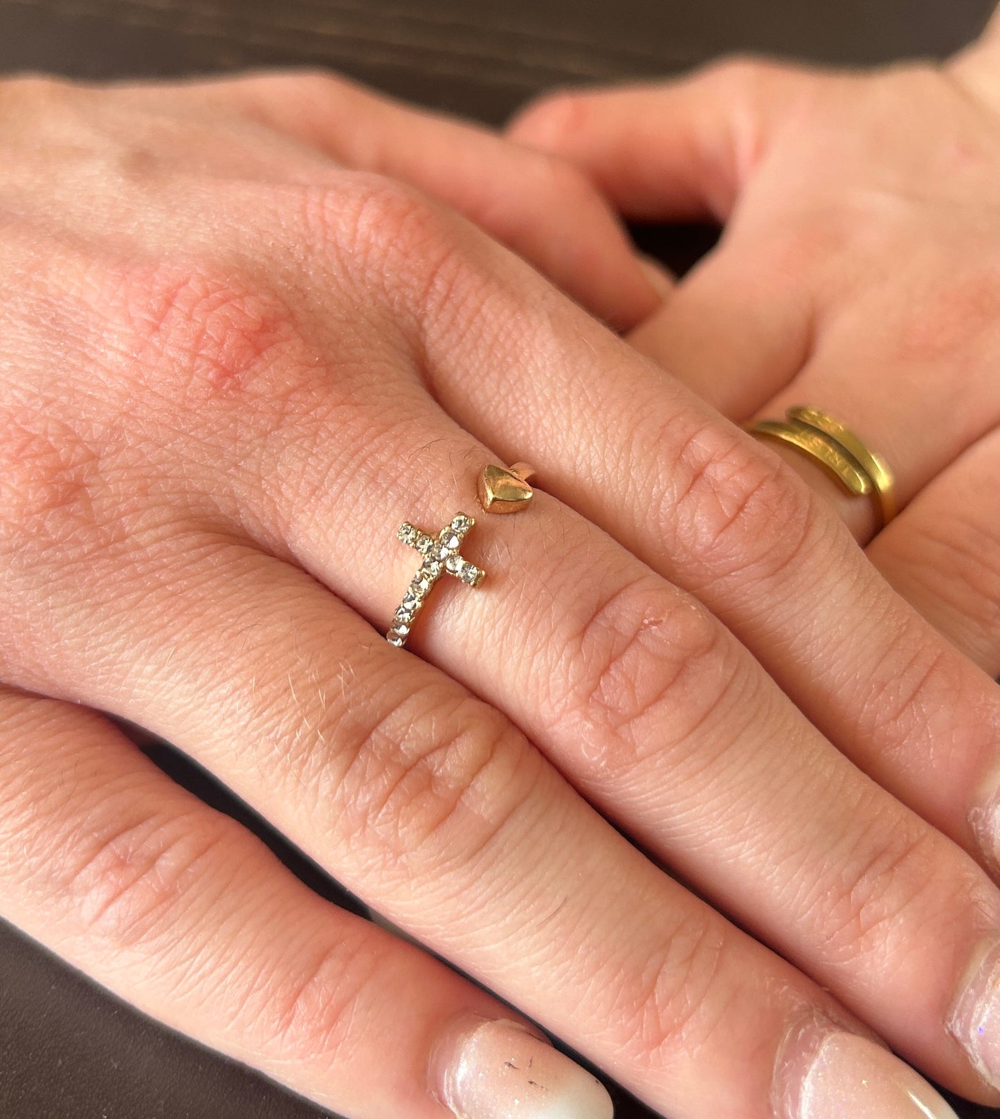 π Love Anchored in Faith Ring (Silver & Gold)
