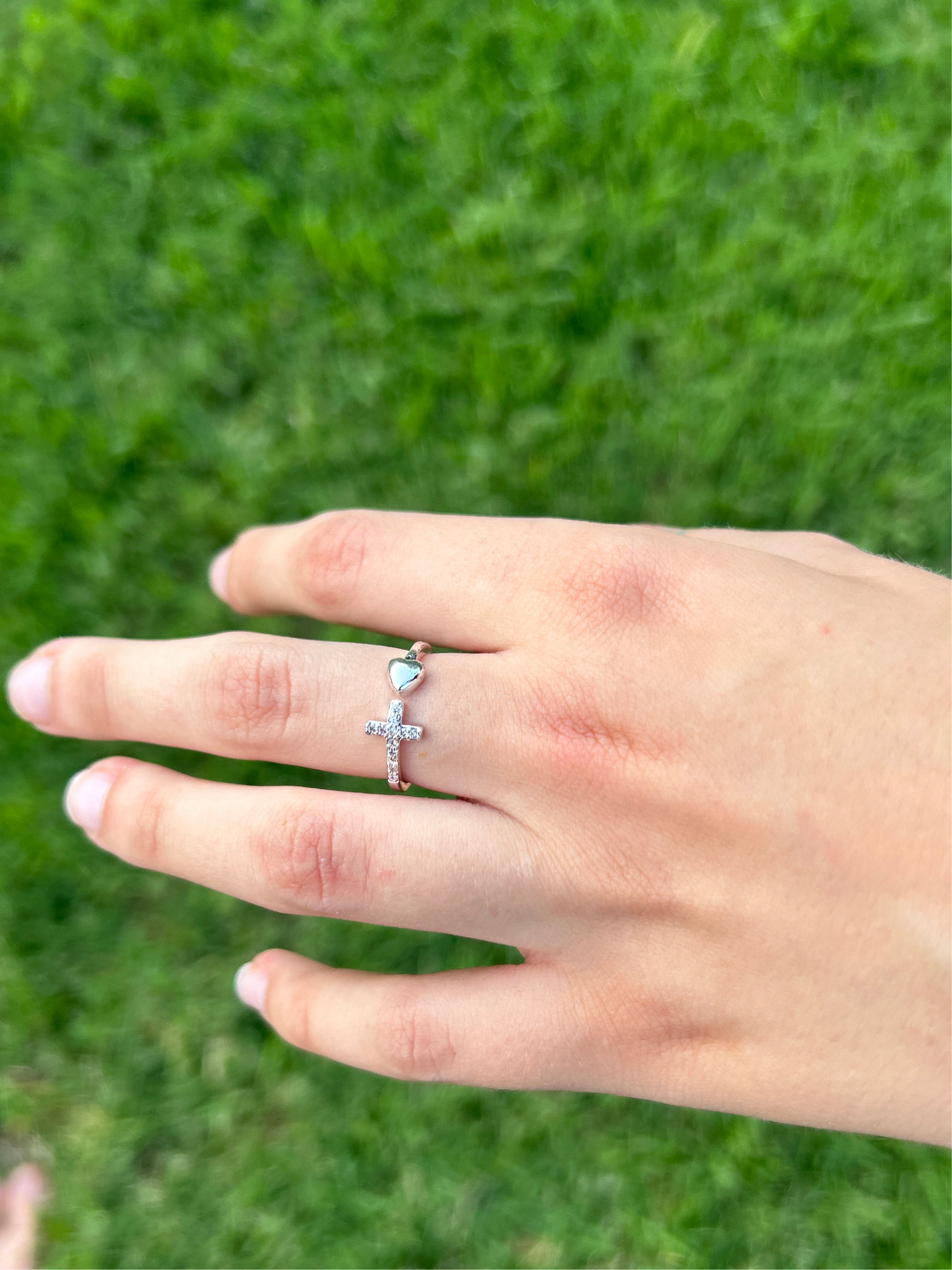 💖 Love Anchored in Faith Ring (Silver & Gold)
