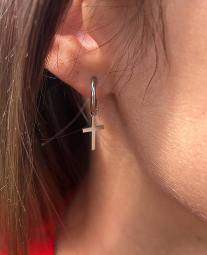 ✨ Gracefully Anchored Cross Earrings (Silver & Gold)